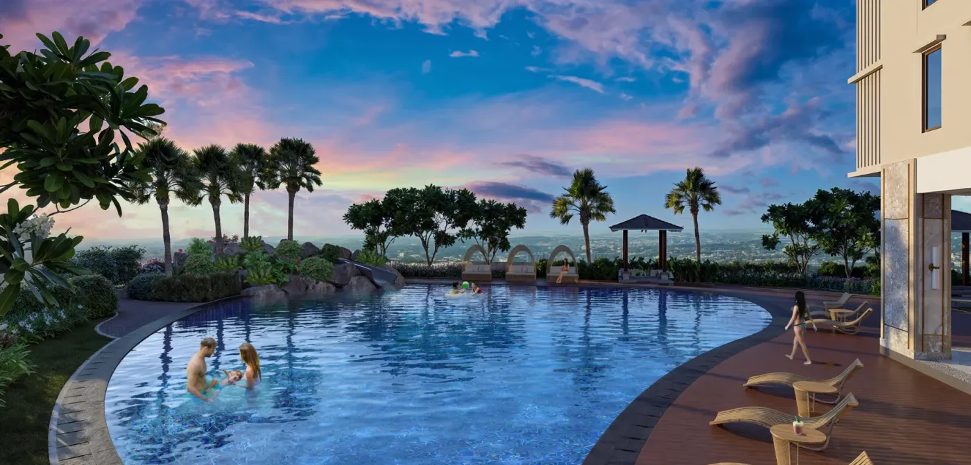One Delta Terraces kiddie pool and leisure pool deck